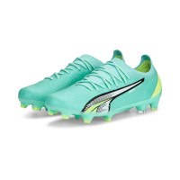 PUMA Ultra Ultimate Gazon Naturel Gazon Artificiel Chaussures de Foot (MG) Femmes Vert Vif Vert Clair Blanc