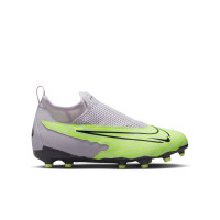 Nike Phantom GX Academy Dynamic Fit Gras / Kunstgras Voetbalschoenen (MG) Kids Wit Felgeel Zwart