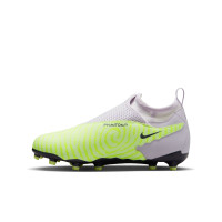 Nike Phantom GX Academy Dynamic Fit Gras / Kunstgras Voetbalschoenen (MG) Kids Wit Felgeel Zwart