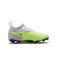 Nike Phantom GX Academy Dynamic Fit Gras / Kunstgras Voetbalschoenen (MG) Kids Wit Felgeel Zwart