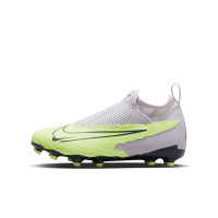 Nike Phantom GX Academy Dynamic Fit Gras / Kunstgras Voetbalschoenen (MG) Kids Wit Felgeel Zwart