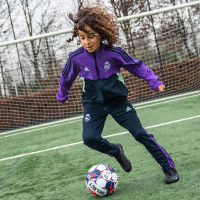 adidas Real Madrid Présentation Survêtement 2022-2023 Enfants Mauve Bleu Foncé