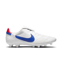 Nike Premier III Gazon Naturel Chaussures de Foot (FG) Blanc Bleu Rouge