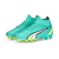 PUMA Ultra Pro Gazon Naturel / Gazon Artificiel Chaussures de Foot (MG) Enfants Vert Vif Vert Clair Blanc