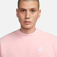 Nike Sportswear Club Fleece Crew Sweater Lichtroze Wit