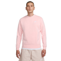 Nike Sportswear Club Fleece Crew Sweater Lichtroze Wit