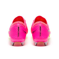 Nike Zoom Mercurial Vapor 15 Elite Crampons Vissés Chaussures de Foot (SG) Pro Player Rose Vif Jaune Vert Clair