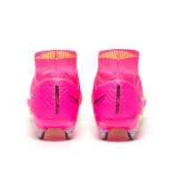 Nike Zoom Mercurial Superfly 9 Elite Crampons Vissés Chaussures de Foot (SG) Pro Player Rose Vif Jaune Vert Clair