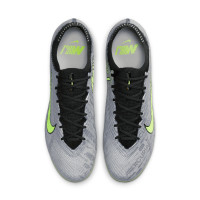 Nike Zoom Mercurial Vapor 15 Elite XXV Gazon Naturel Chaussures de Foot (FG) Argenté Jaune Vif Noir