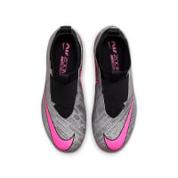 Nike Zoom Mercurial Superfly 9 Pro XXV Sans Lacets Gazon Naturel Chaussures de Foot (FG) Enfants Argenté Rose Noir