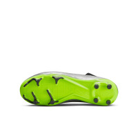 Nike Zoom Mercurial Vapor 15 Academy XXV Veterloze Gras / Kunstgras Voetbalschoenen (MG) Kids Zilver Felgeel Zwart