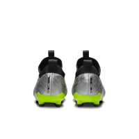 Nike Zoom Mercurial Vapor 15 Academy XXV Veterloze Gras / Kunstgras Voetbalschoenen (MG) Kids Zilver Felgeel Zwart