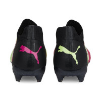 PUMA Future Ultimate Tricks Gazon Naturel / Gazon Artificiel Chaussures de Foot (MG) Noir Rose Jaune