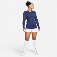 Nike Dri-Fit Park Sous-Maillot Manches Longues Femmes Bleu Foncé Blanc