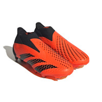 adidas Predator Accuracy+ Sans Lacets Gazon Naturel Chaussures de Foot (FG) Orange Noir