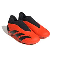 adidas Predator Accuracy.3 Veterloze Gras Voetbalschoenen (FG) Kids Oranje Zwart