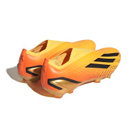 adidas X Speedportal+ Sans Lacets Gazon Naturel Chaussures de Foot (FG) Orange Noir Or