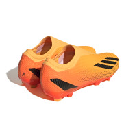 adidas X Speedportal.3 Veterloze Gras Voetbalschoenen (FG) Oranje Goud Zwart