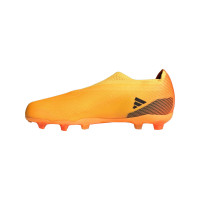 adidas X Speedportal+ Sans Lacets Gazon Naturel Chaussures de Foot (FG) Enfants Orange Noir Or