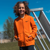 Nike Pays-Bas Club Full-Zip Veste 2022-2024 Enfants Orange Noir