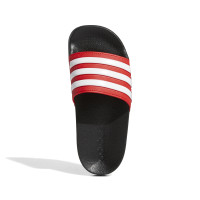 Claquettes de douche Adidas Adilette pour enfants, noir, blanc, rouge