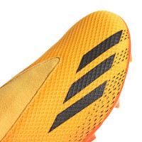 adidas X Speedportal.3 Veterloze Gras Voetbalschoenen (FG) Kids Oranje Goud Zwart