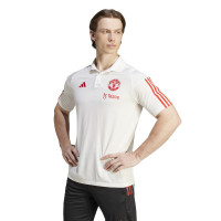 adidas Manchester United Polo 2023-2024 Blanc Rouge