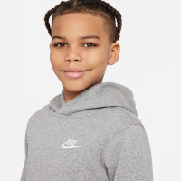 Nike Sportswear Club Sweat à Capuche Enfants Gris Blanc