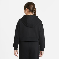 Nike Sportswear Club Crop Sweat à Capuche Enfants Filles Noir Blanc