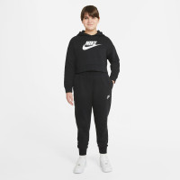 Nike Sportswear Club Crop Sweat à Capuche Enfants Filles Noir Blanc