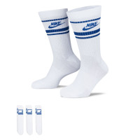 Nike Sportswear Everyday Essential Chaussettes de Sport 3-Pack Blanc Bleu
