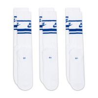 Nike Sportswear Everyday Essential Chaussettes de Sport 3-Pack Blanc Bleu