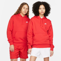 Nike Sportswear Club Fleece Hoodie Rood Wit