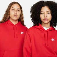 Nike Sportswear Club Fleece Hoodie Rood Wit