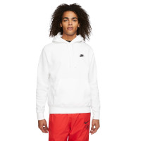 Sweat à capuche polaire Nike Sportswear Club blanc noir