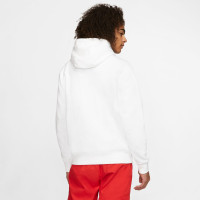 Sweat à capuche polaire Nike Sportswear Club blanc noir