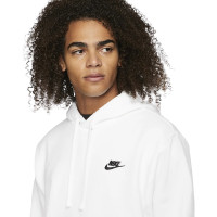 Sweat à capuche polaire Nike Sportswear Club blanc noir