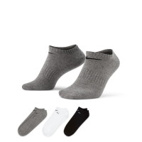 Nike Everyday Lightweight Chaussettes Courtes 3-Pack Noir Gris Foncé Blanc