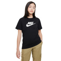 Nike Sportswear Logo T-Shirt Meisjes Zwart Wit