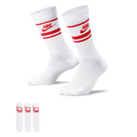 Lot de 3 chaussettes Nike Sportswear Dri-FIT Everyday Essential Crew, blanc et rouge