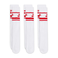 Nike Sportswear Everyday Essential Chaussettes de Sport 3-Pack Wit Rood