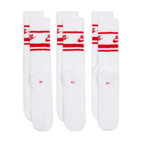 Lot de 3 chaussettes Nike Sportswear Dri-FIT Everyday Essential Crew, blanc et rouge