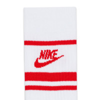 Lot de 3 chaussettes Nike Sportswear Dri-FIT Everyday Essential Crew, blanc et rouge