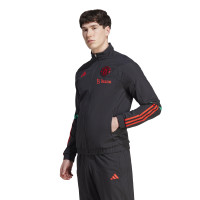 adidas Manchester United Présentation Veste d'Entraînement 2023-2024 Noir Rouge Vert Clair