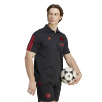 adidas Manchester United Polo 2023-2024 Noir Rouge