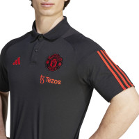 adidas Manchester United Polo Trainingsset 2023-2024 Zwart Rood Lichtgroen