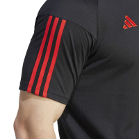 adidas Manchester United Polo Trainingsset 2023-2024 Zwart Rood Lichtgroen