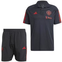 adidas Manchester United Ensemble Training Polo 2023-2024 Noir Rouge Vert Clair