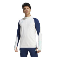 adidas Ajax Survêtement 1/4-Zip 2023-2024 Blanc Bleu Foncé Bleu Clair