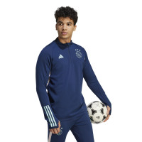 adidas Ajax Survêtement 1/4-Zip 2023-2024 Bleu Foncé Bleu Clair Blanc